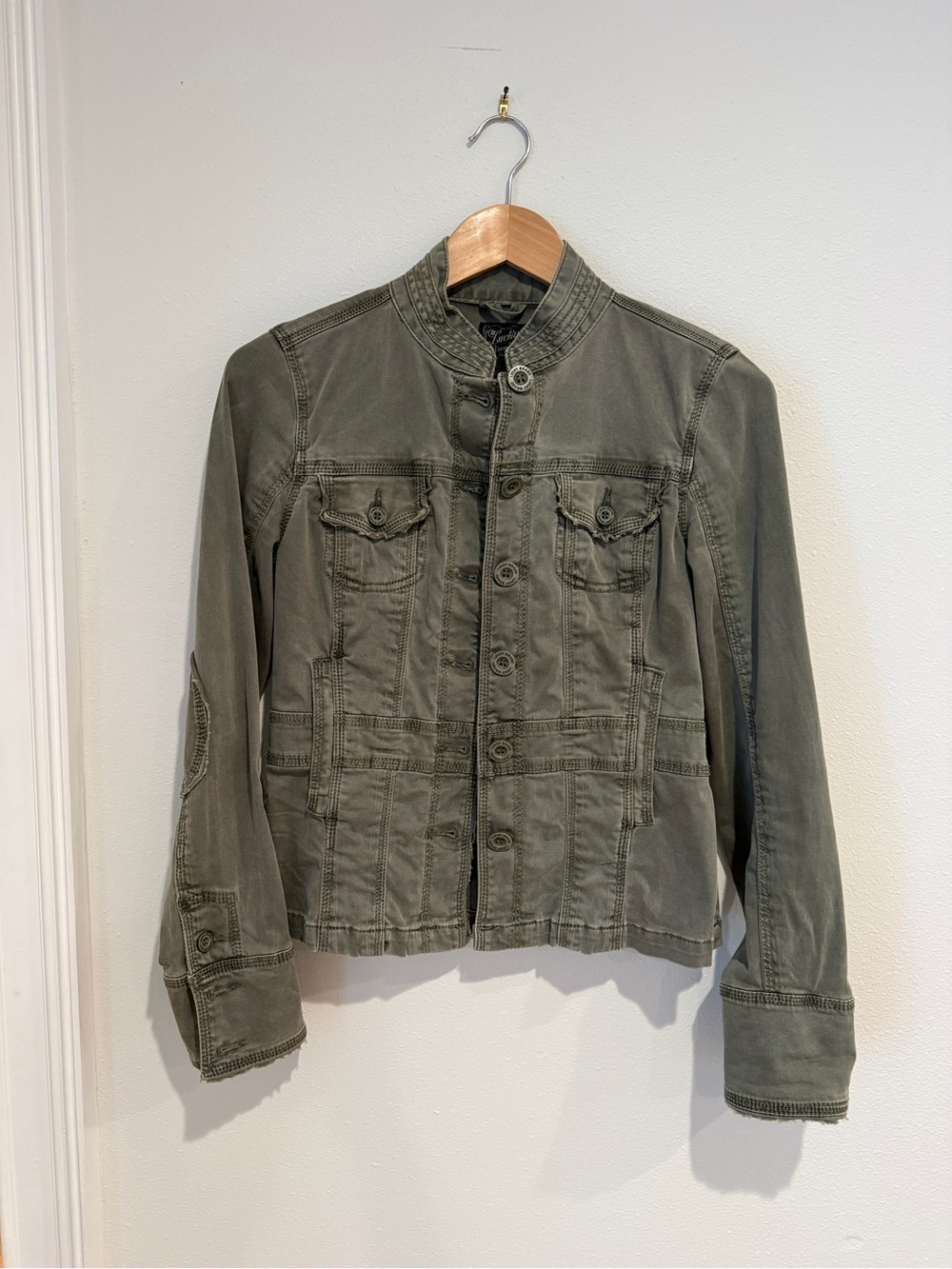 Lucky Brand Olive Green Utility Button-Front Jacket